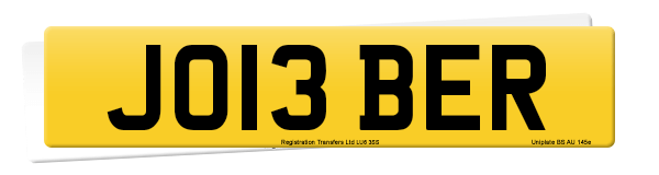 Registration number JO13 BER
